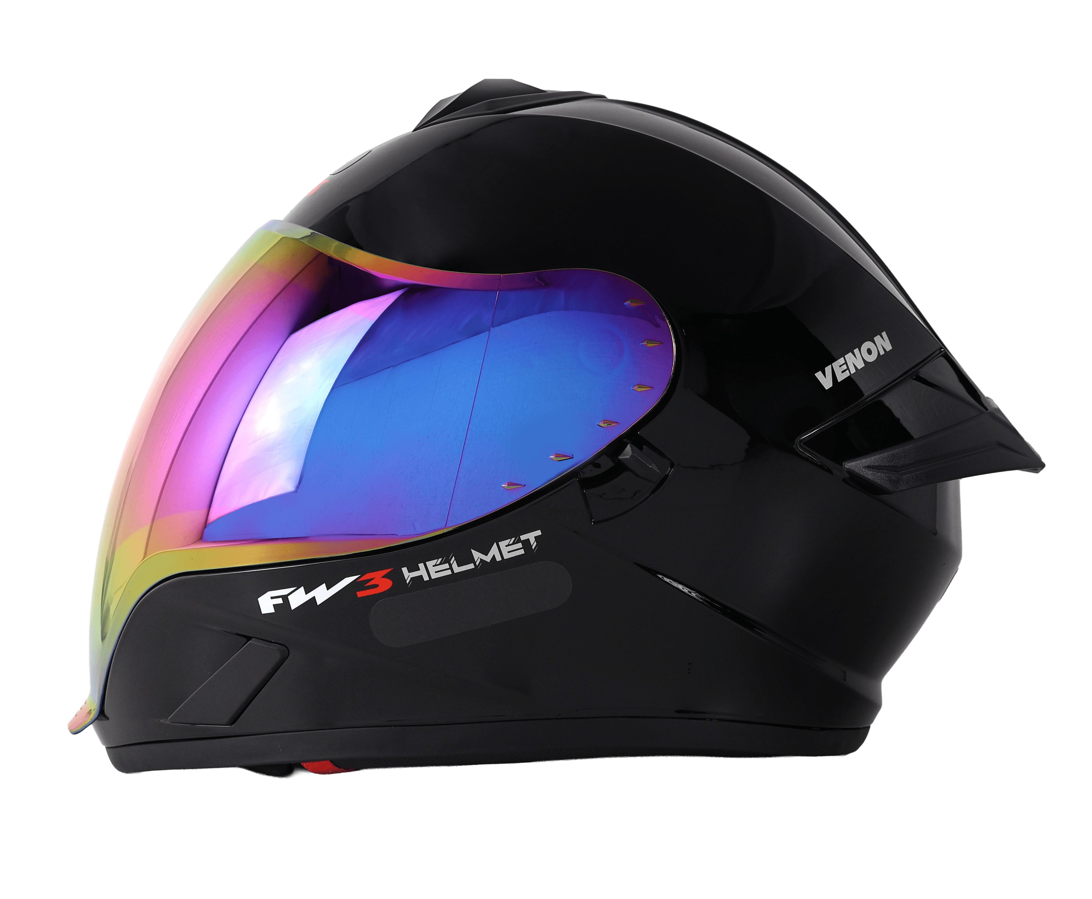 Capacete Moto FW3 Venon Preto Brilhante Integral Fechado com Óculos Interno