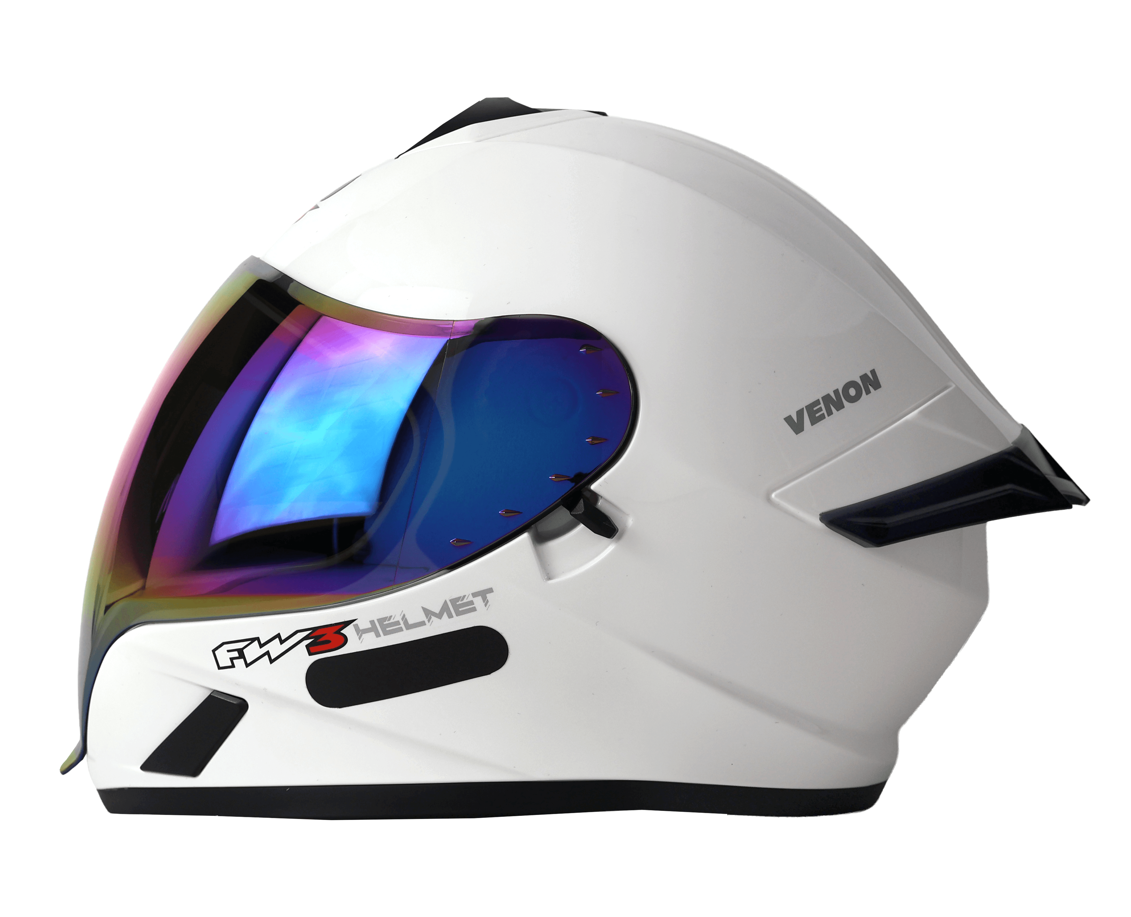Capacete Moto FW3 Venon Branco Integral Fechado com Óculos Interno