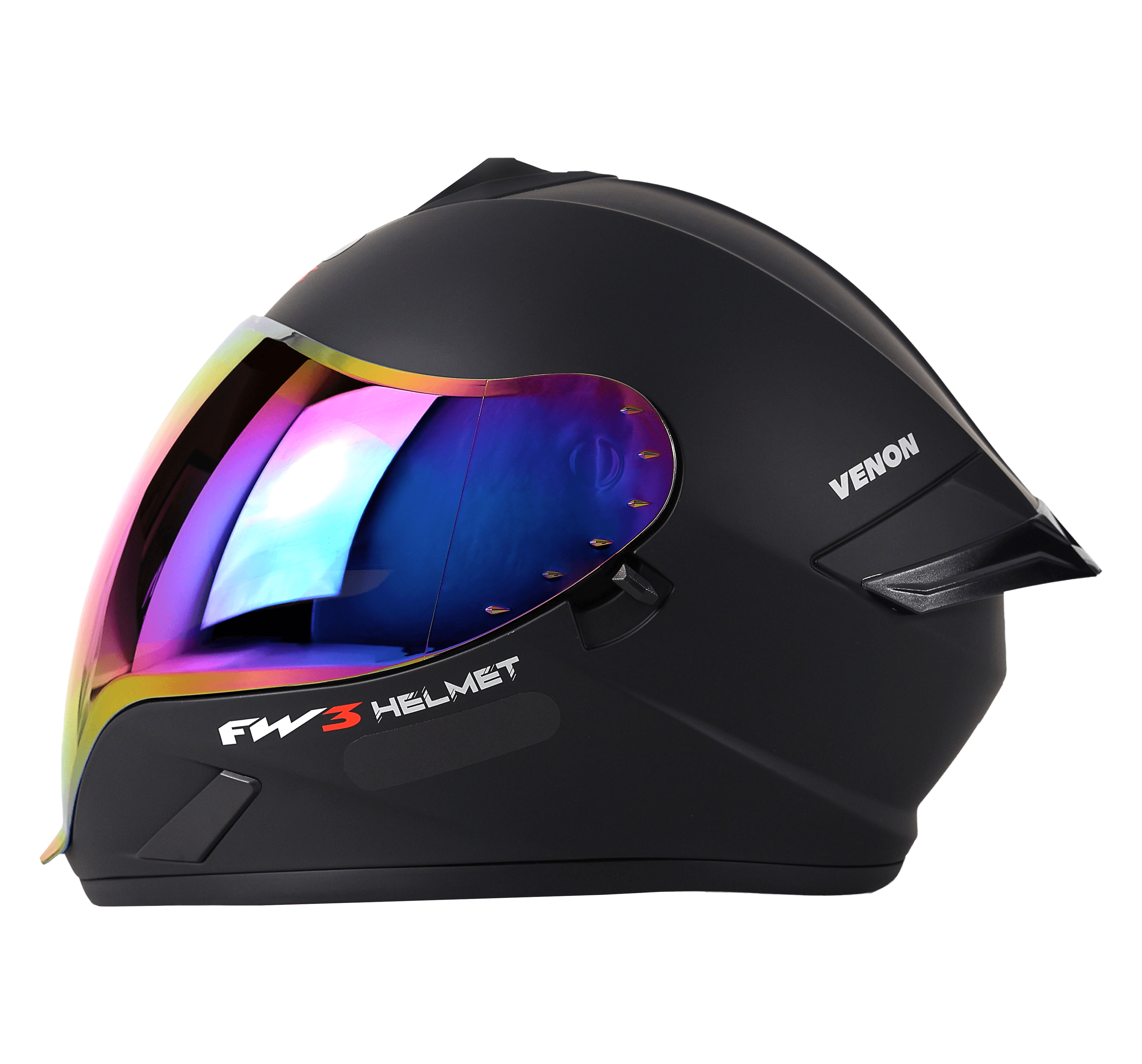 Capacete Moto FW3 Venon Preto Fosco Integral Fechado com Óculos Interno