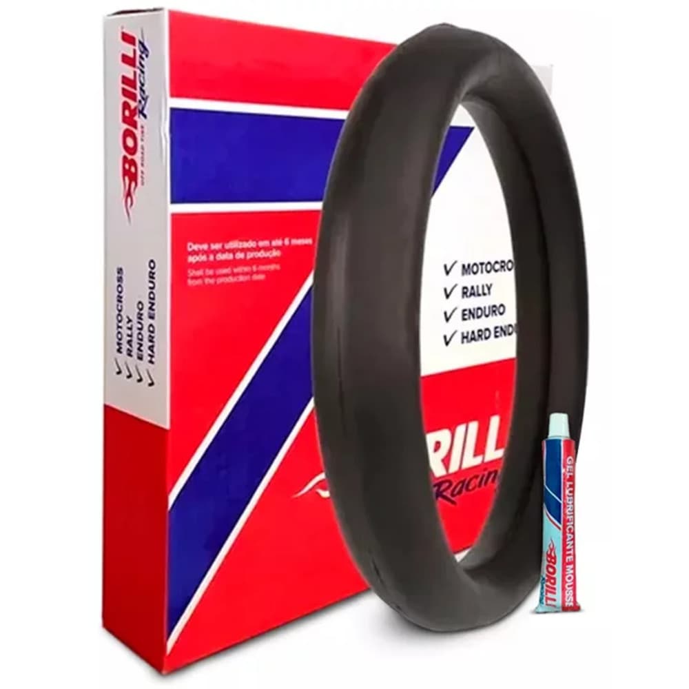 Mousse Borilli 110/100-18 Traseiro Off-Road para Moto com Gel Lubrificante