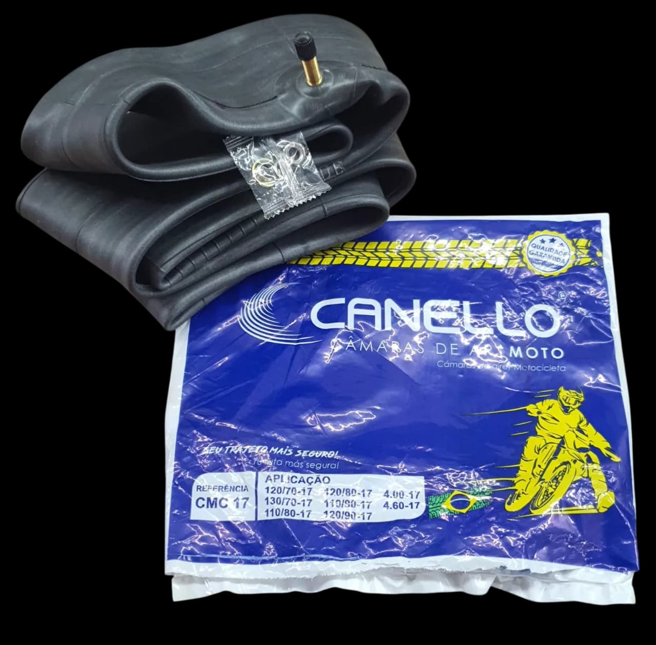 Câmara de Ar Aro 17 CMC-17 Moto Trail 110/90-17 Canello