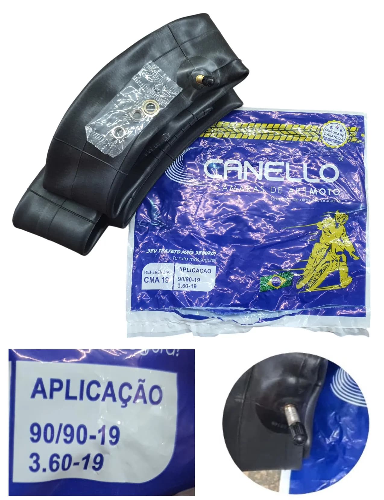 Câmara de Ar Aro 19 CMA-19 Moto Trail 90/90-19 Canello