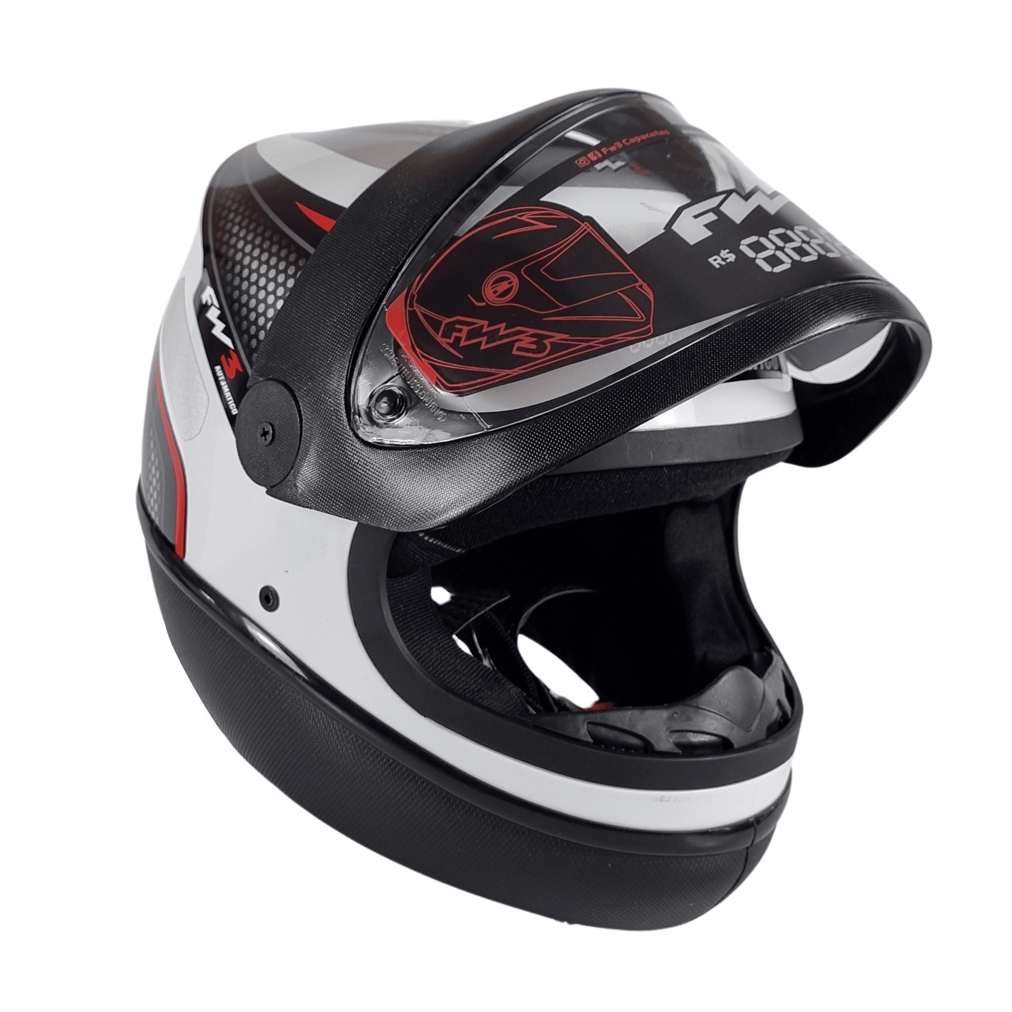 Capacete Moto FW3 Automatic Branco Integral Fechado