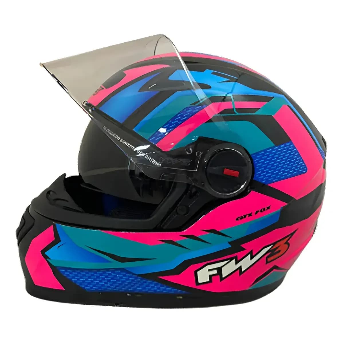 Capacete Moto FW3 GTX Fox Rosa Integral Fechado com Óculos Interno