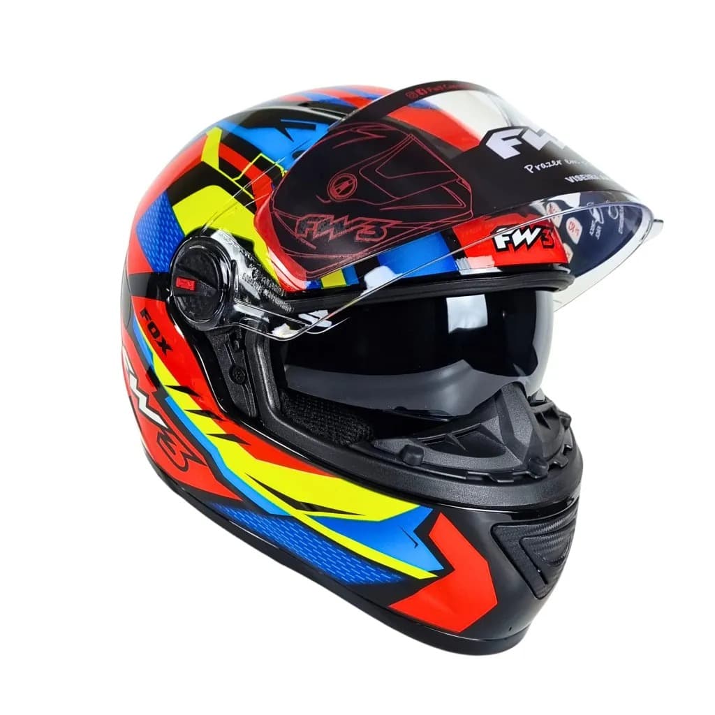 Capacete Moto FW3 GTX Fox Laranja Integral Fechado com Óculos Interno