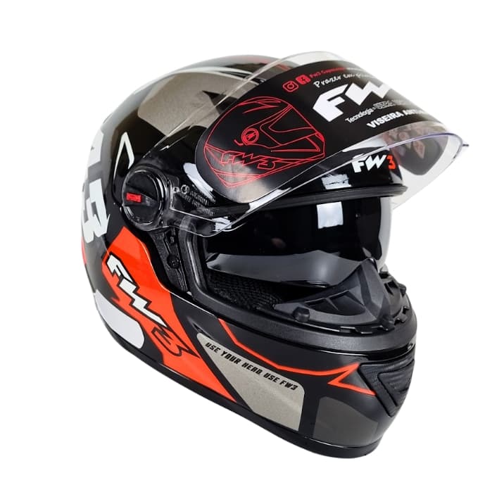 Capacete Moto FW3 GTX 43 Grafite Integral Fechado com Óculos Interno
